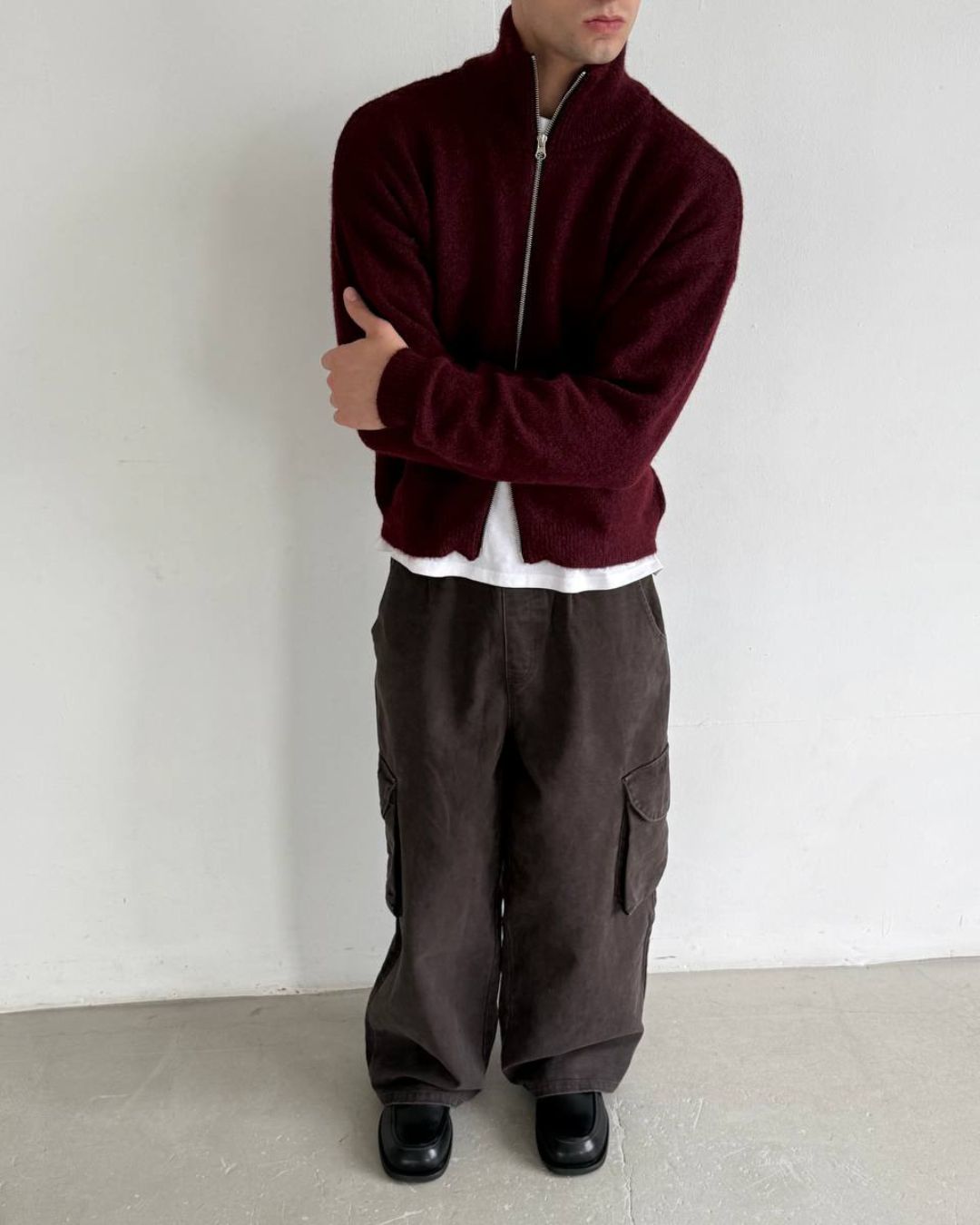 Zip sweater / Burgundy