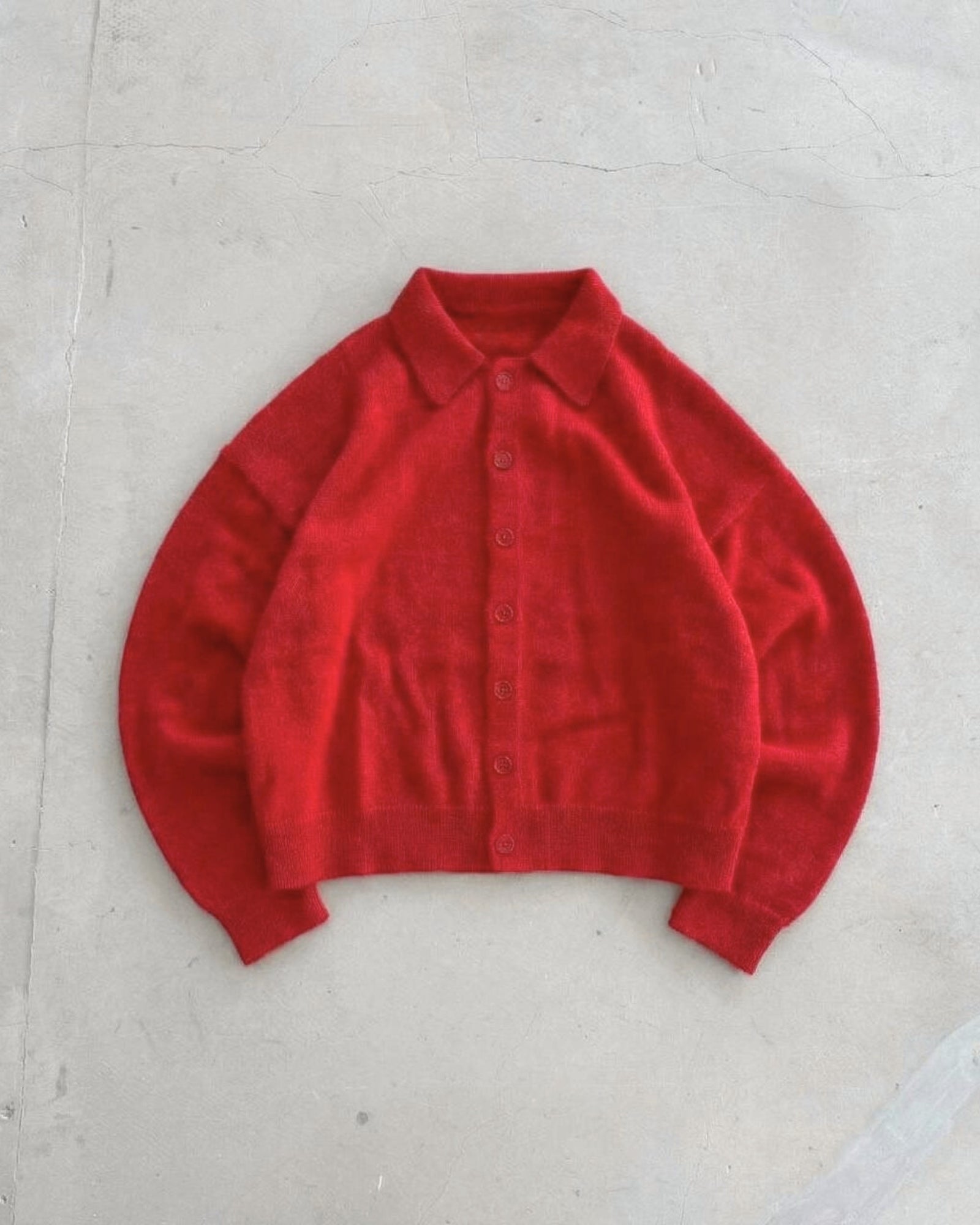Mohair cardigan red