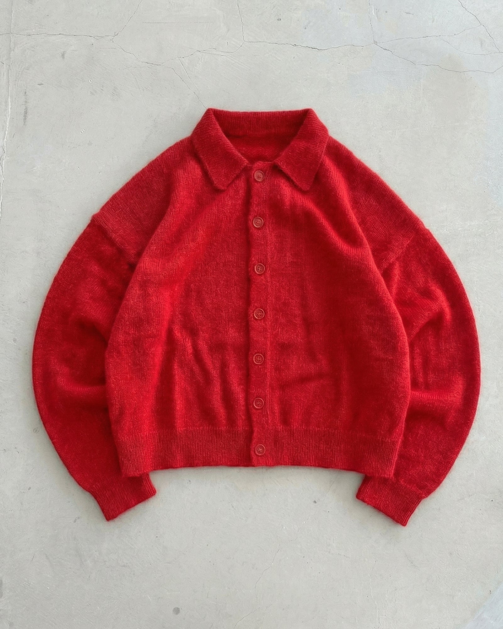 Mohair cardigan red