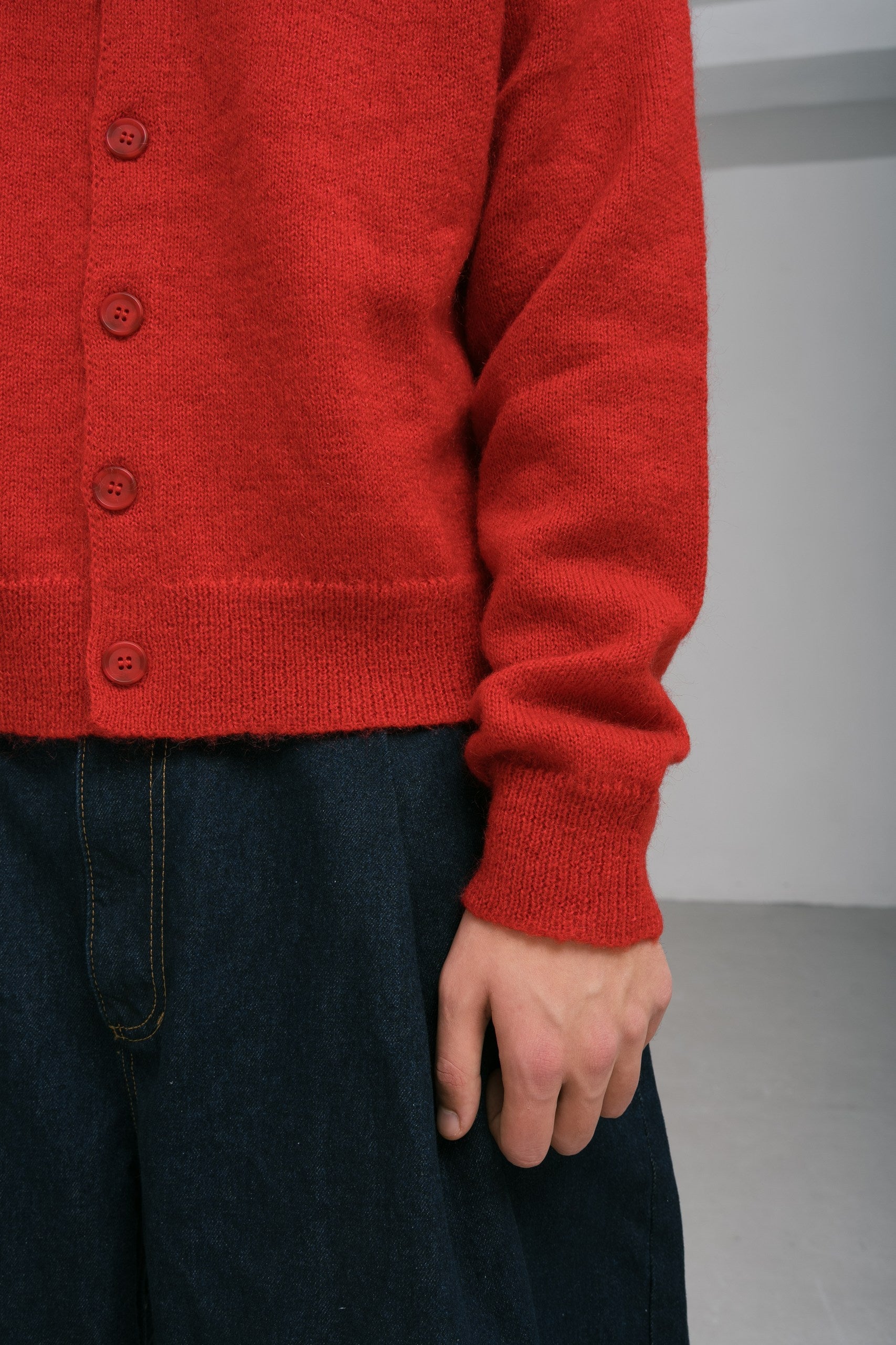 Mohair cardigan red