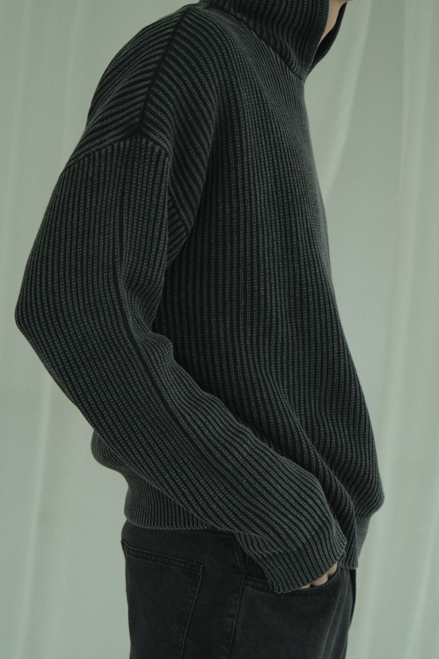 Washed fisherman hoodie / washed black