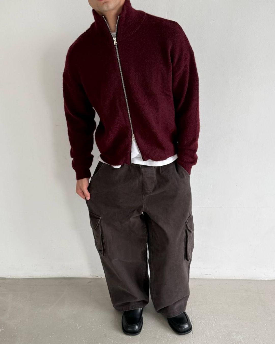 Zip sweater / Burgundy
