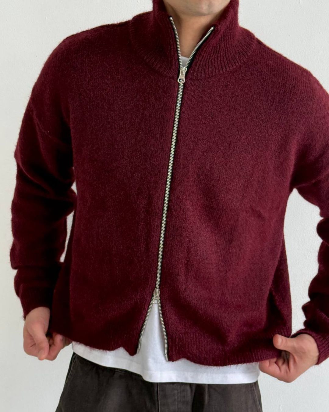 Zip sweater / Burgundy