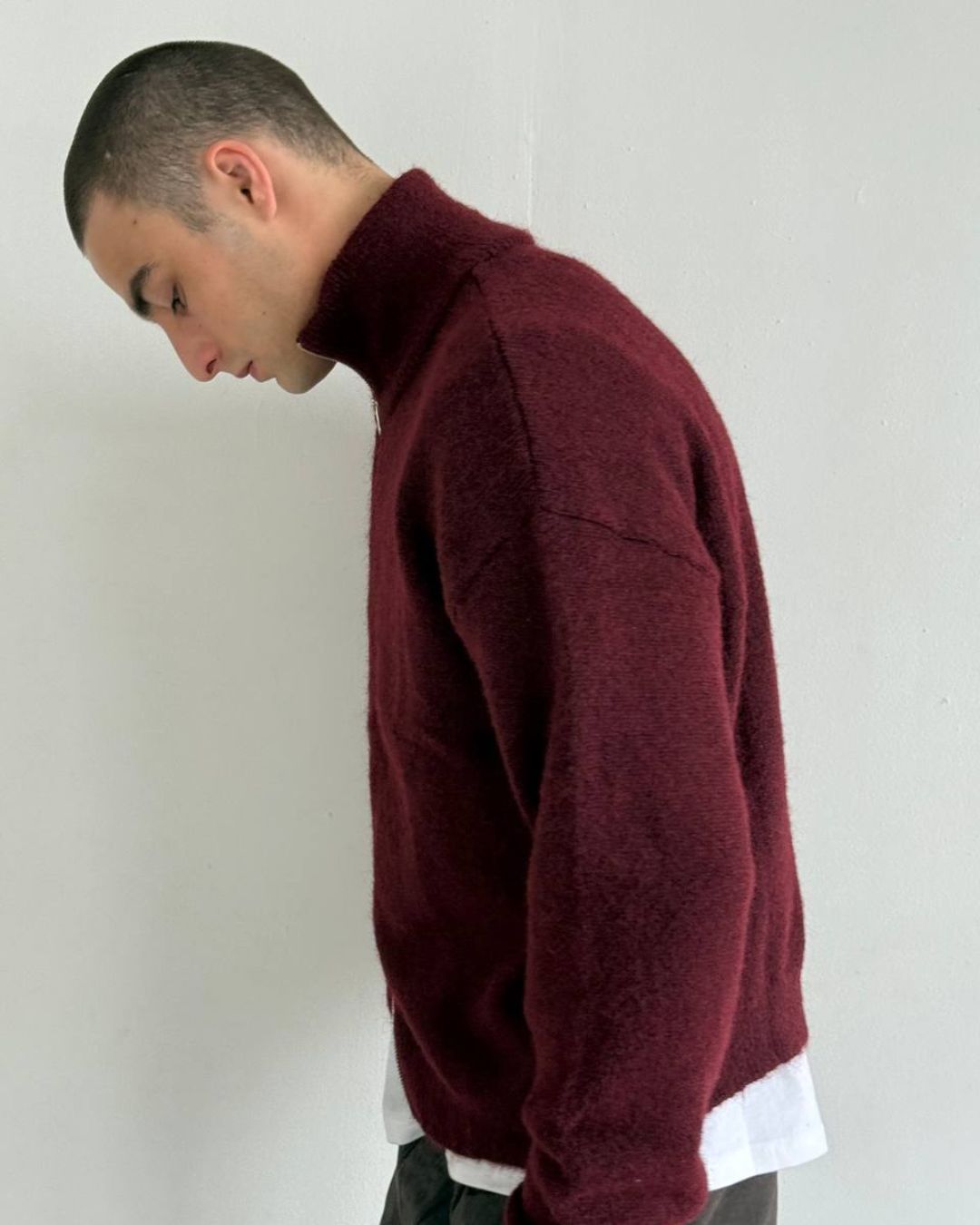 Zip sweater / Burgundy
