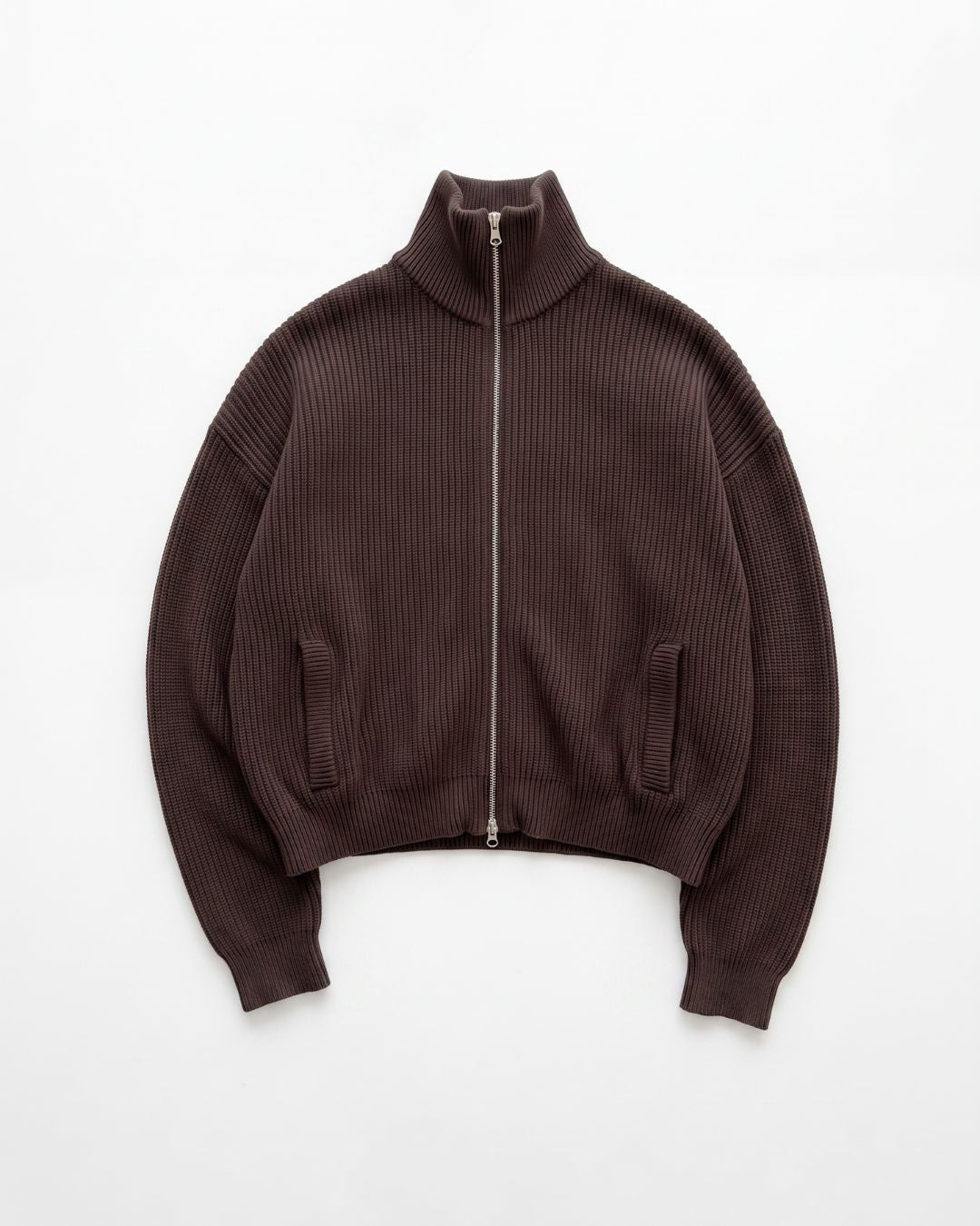 Zip sweater / dark brown