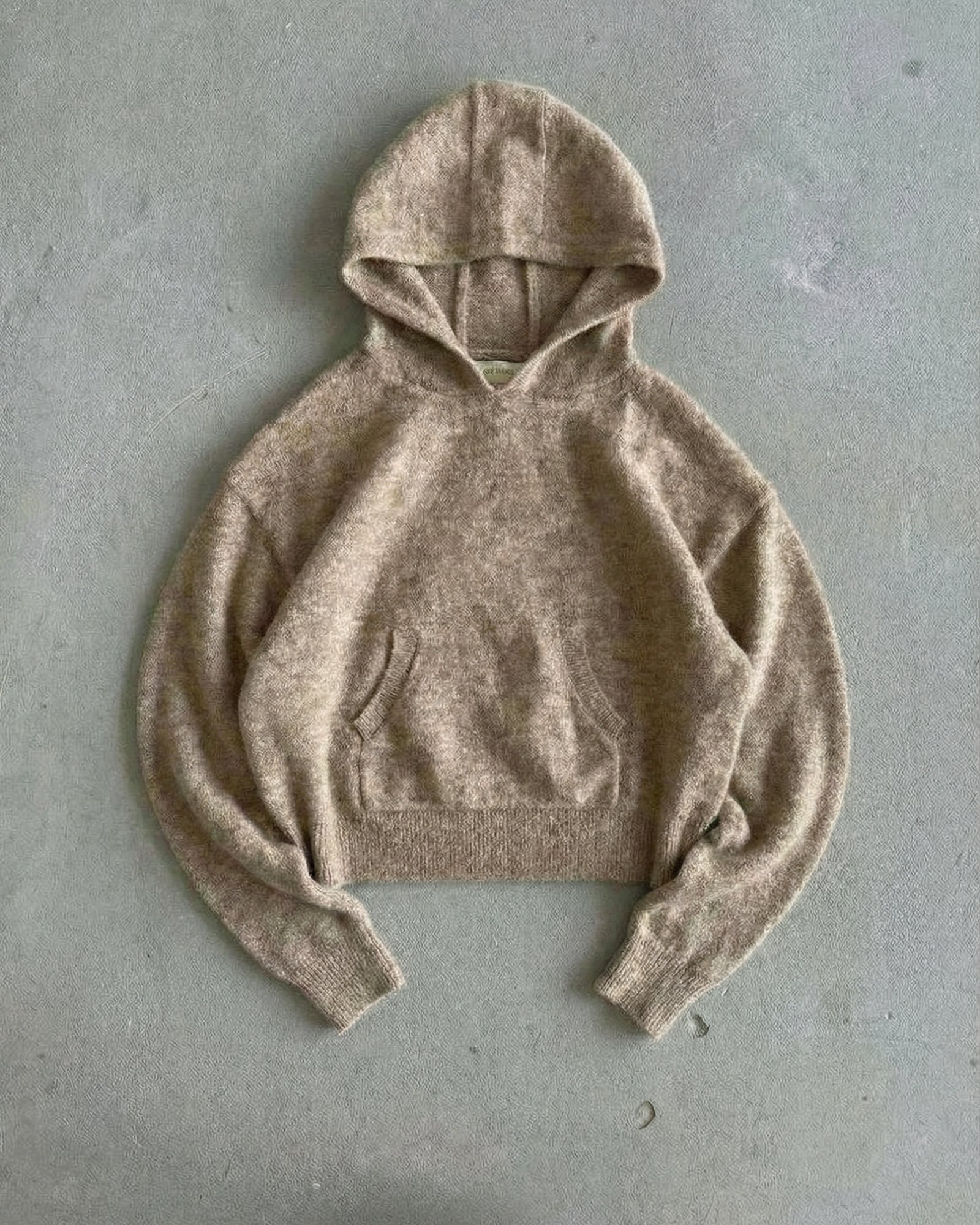 Knit hoodie (beige)