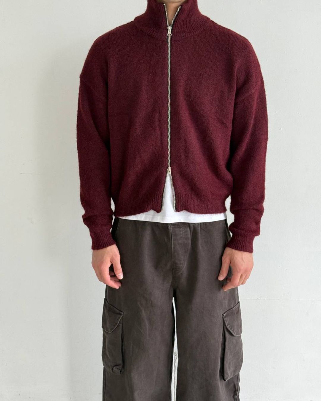Zip sweater / Burgundy