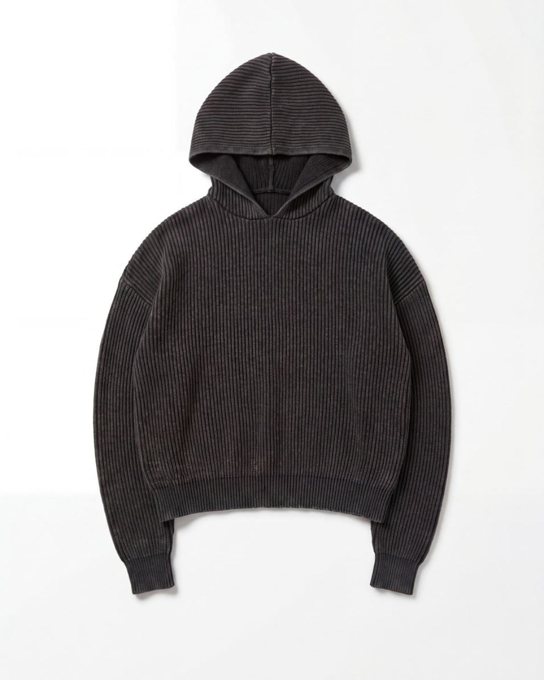 Washed fisherman  hoodie / washed black