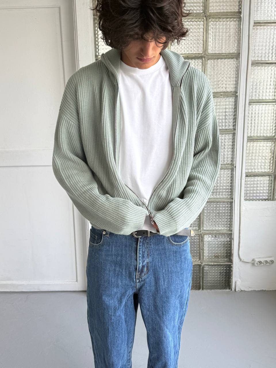 Zip sweater / mint