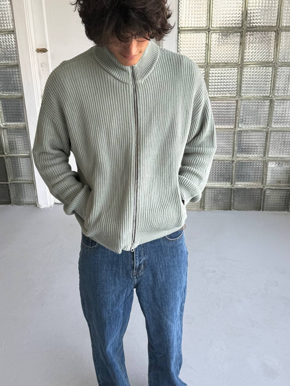 Zip sweater / mint